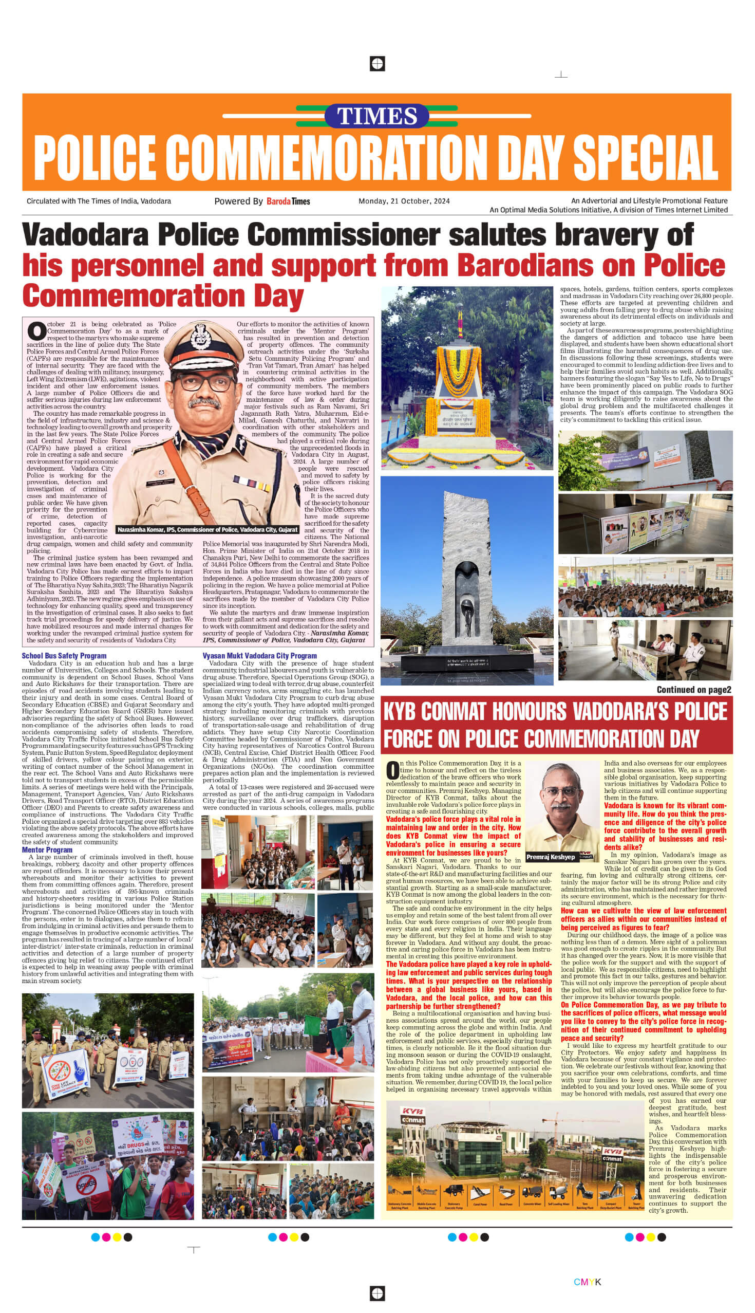 Conmat Honours Vadodara’s Police Force on Police Commemoration Day